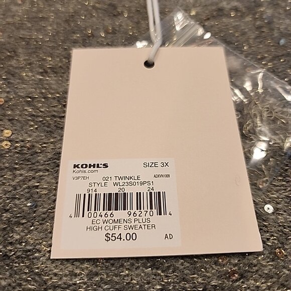 NWT Lauren Conrad Gray Sparkle Sweater 3X Twinkle - Picture 2 of 7